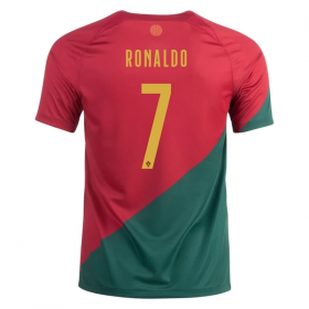 Camisolas de futebol Portugal Ronaldo 7 Equipamento Principal World Cup 2022 Manga Curta